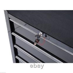 Steel 5-Drawer Tool Storage Cabinet Lockable with Wheels Handle 2 Keys Garage