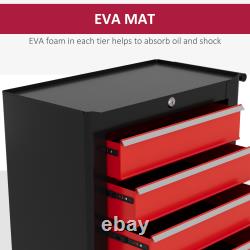 Steel 5-Drawer Tool Storage Cabinet Lockable with Wheels Handle Garage