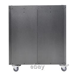 Steel Lockable Storage Cabinet 2-Door 1-Drawer Locker Tool Chest Cupboard Garage