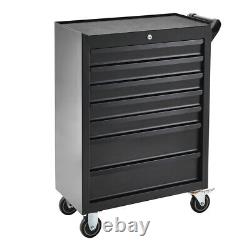 Steel Lockable Tool Cabinet Cart 7 Drawers Storage Trolley Mobile Garage Toolbox