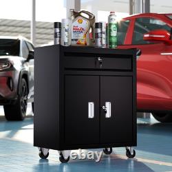 Steel Tool Cart Equipment Storage Trolley Drawers Cabinet Wheels Garage Workshop