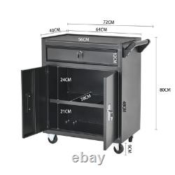Steel Tool Cart Equipment Storage Trolley Drawers Cabinet Wheels Garage Workshop