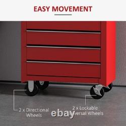 Steel Tool Trolley 5 Drawer Rolling Tool Chest Cabinet on Wheels Red