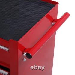 Steel Tool Trolley 5 Drawer Rolling Tool Chest Cabinet on Wheels Red