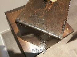 Stunning Vintage Lockable Oak wooden Engineers tool/ collectors 4 Drawer Cabinet