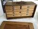 Superb Vintage Engineers Tool Chest Cabinet Cqr 1940s Oak Key 6 Drawers