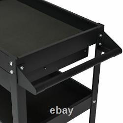 Three Tray Rolling Tool Cart Mechanic Cabinet Storage Organizer With Drawer