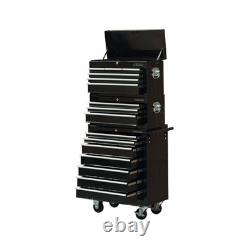 Tool Box Roller Cabinet Steel Chest 16 Drawers Black 3pc Us Pro Tools