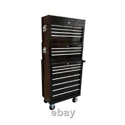Tool Box Roller Cabinet Steel Chest 16 Drawers Black 3pc Us Pro Tools