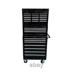 Tool Box Roller Cabinet Steel Chest 16 Drawers Black 3pc Us Pro Tools