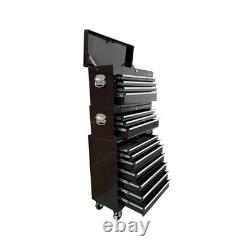 Tool Box Roller Cabinet Steel Chest 16 Drawers Black 3pc Us Pro Tools