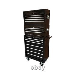 Tool Box Roller Cabinet Steel Chest 16 Drawers Black 3pc Us Pro Tools