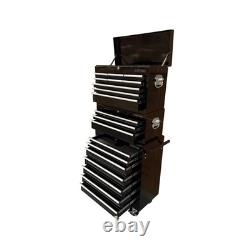 Tool Box Roller Cabinet Steel Chest 16 Drawers Black 3pc Us Pro Tools
