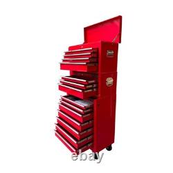 Tool Box Roller Cabinet Steel Chest 16 Drawers Red 3pc Us Pro Tools