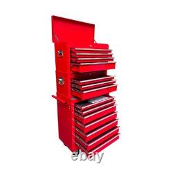 Tool Box Roller Cabinet Steel Chest 16 Drawers Red 3pc Us Pro Tools