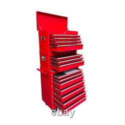 Tool Box Roller Cabinet Steel Chest 16 Drawers Red 3pc Us Pro Tools