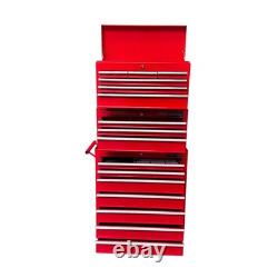 Tool Box Roller Cabinet Steel Chest 16 Drawers Red 3pc Us Pro Tools