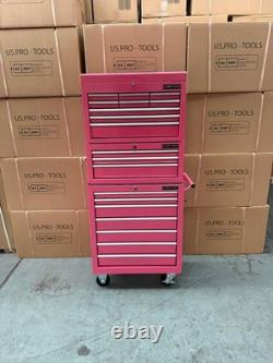 Tool Box Roller Cabinet Steel Chest 19 Drawers Pink Us Pro Tools