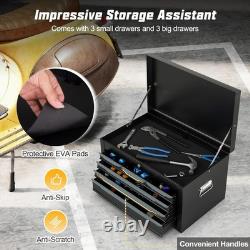 Tool Box Tool Chest 6 Drawer Steel Lockable Garage Storage Cabinet Bl