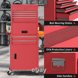 Tool Cabinet 6 Drawers Cupboard Rolling Toolbox Equipment Chest Wheel Pegboard