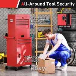 Tool Cabinet 6 Drawers Cupboard Rolling Toolbox Equipment Chest Wheel Pegboard