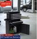 Tool Cabinet Steel 4-drawer Duo-door Rolling Tool Chest On Wheels Black