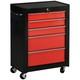 Tool Chest 5-drawer Workshop Tool Storage Lockable Steel Cabinet Wheels Keys Red