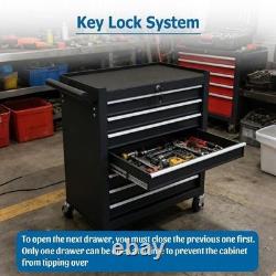 Tool Chest 7Drawer Cabinet Organizer Lockable Steel Cart Casters Garage Workshop