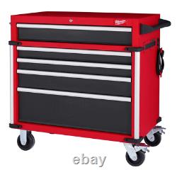 Tool Chest Cabinet 36 in. 12-Drawer Ball Bearing Slides Lid Gas Struts Steel Red