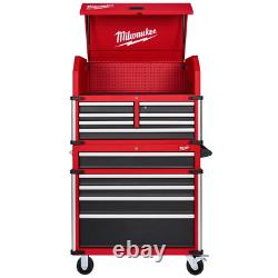 Tool Chest Cabinet 36 in. 12-Drawer Ball Bearing Slides Lid Gas Struts Steel Red