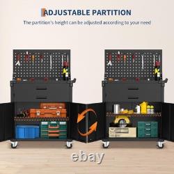 Tool Chest Cabinet Mobile Garage Workbench 35 High with 2 Drawers