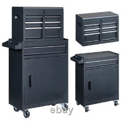 Tool Chest Large Toolbox Top Roller Cabinet Box with Ball Bearing Slides Black