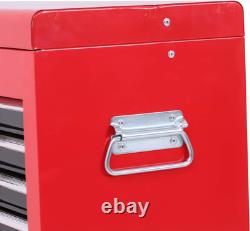 Tool Chest, Metal Tool Cabinet on Wheels with 6 Drawers, Pegboard, Top Chest and