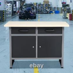 Tool Storage Cabinet Workstation Workshop Drawer Cupboard Work Table 120x60cm