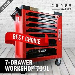 Tool Trolley Cabinet 7 Drawer with Tools Workshop Storage Chest Carrier ToolBox