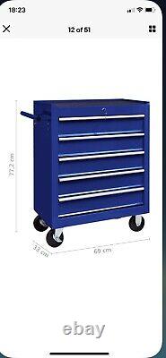 Tool Trolley Cabinet with 5/7 Drawers Steel Workshop Storage Chest Carrier ToolB