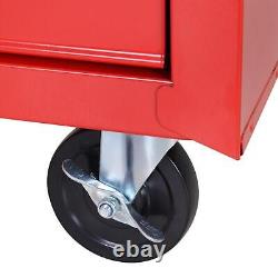 Tool Trolley Cabinet with 5 Drawers Lockable Garage Storage Tools Organiser Red