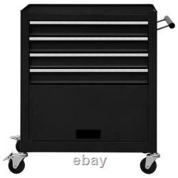 Tool Trolley with 4 Drawers Tools Cabinet Wheels Garage Storage Chest Box DIY