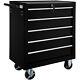 Tool Cart 5 Drawer Workshop Trolley Tools Cabinet Steel Chests Box Roller Black