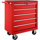 Tool Cart 5 Drawer Workshop Trolley Tools Cabinet Steel Chests Box Roller Red