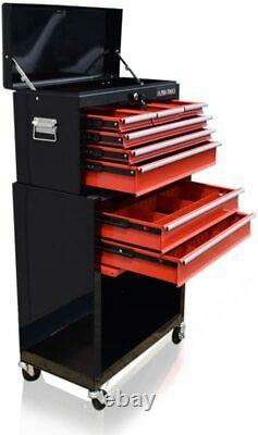 US PRO TOOLS BLACK RED AFFORDABLE TOOL CHEST BOX TOOL With DRAWER DIVIDER CABINET