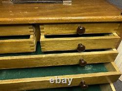Union 8 Drawer Original Engineer Wooden Tool Chest Cabinet Toolbox With Keys