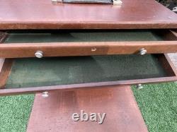 Union Wooden 5 Drawer Engineers Tool Makers Tool Box Cabinet Chest Vintage Store
