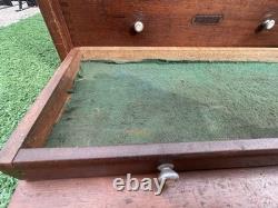 Union Wooden 5 Drawer Engineers Tool Makers Tool Box Cabinet Chest Vintage Store