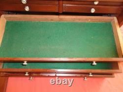 Union Wooden 7 Drawer Engineers Tool Makers Tool Box Cabinet Chest Lock & Key
