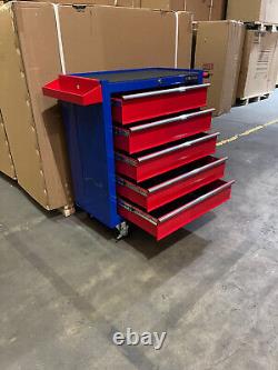 Us Pro Tools Blue Red Steel Chest Tool Box Roller Cabinet 5 Drawers
