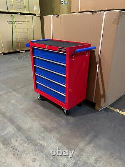 Us Pro Tools Red Blue Steel Chest Tool Box Roller Cabinet 5 Drawers