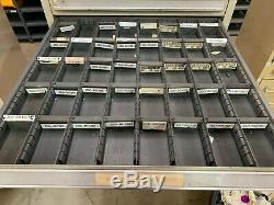 Used Stanley Vidmar 13 Drawer cabinet tool parts storage