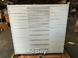 Used Stanley Vidmar style 12 Drawer cabinet tool parts storage 59 Tall 60 WIDE