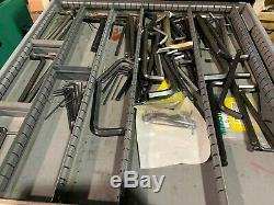 Used Stanley Vidmar style 14 Drawer cabinet tool parts storage CONTENTS TOOLS